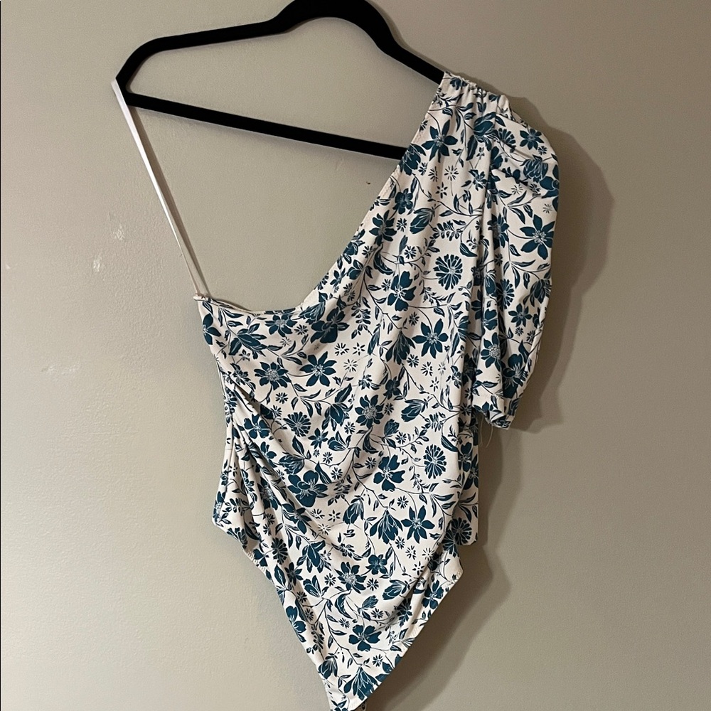 Free People Blue and White Floral Strap